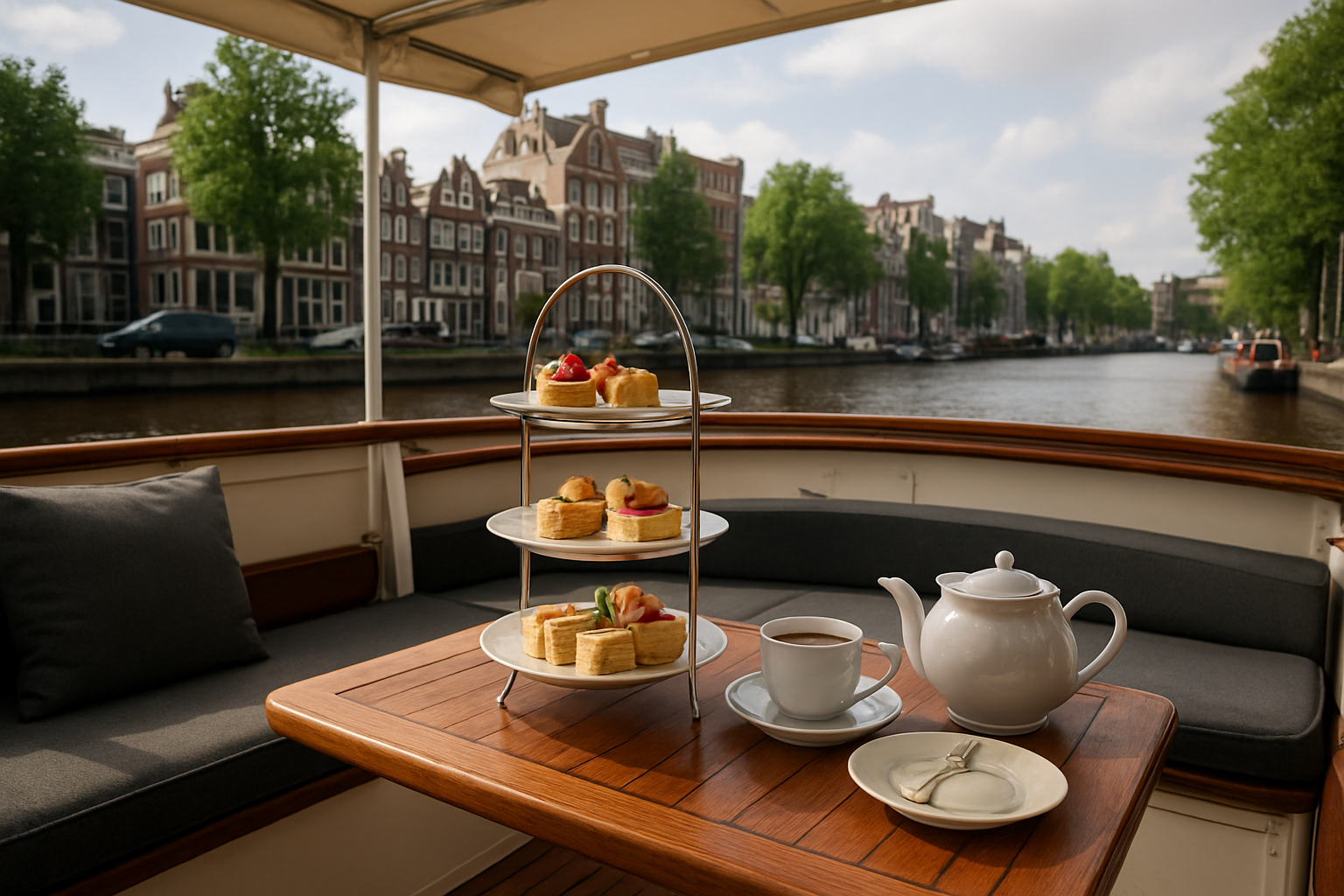 Foto bij High tea op een salonboot: origineel uitje in Amsterdam